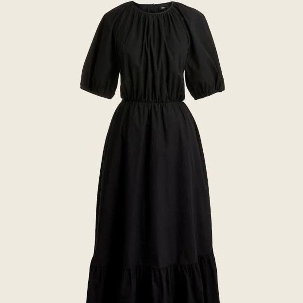 Jcrew SIDE-CUTOUT COTTON POPLIN DRESS - Black